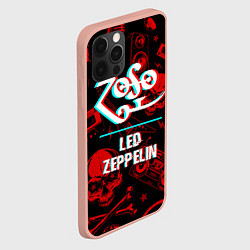 Чехол для iPhone 12 Pro Max Led Zeppelin rock glitch, цвет: 3D-светло-розовый — фото 2