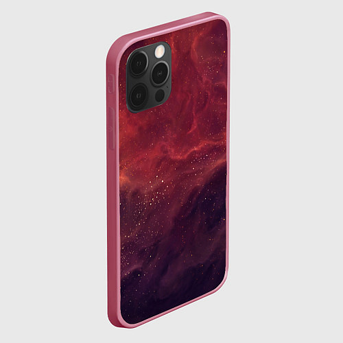 Чехол iPhone 12 Pro Max Галактический пожар / 3D-Малиновый – фото 2
