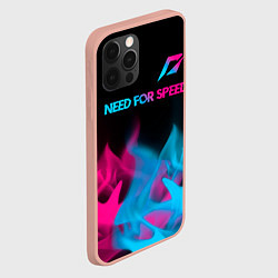 Чехол для iPhone 12 Pro Max Need for Speed - neon gradient: символ сверху, цвет: 3D-светло-розовый — фото 2