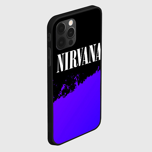 Чехол iPhone 12 Pro Max Nirvana purple grunge / 3D-Черный – фото 2