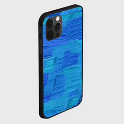 Чехол для iPhone 12 Pro Max Синие мазки краски, цвет: 3D-черный — фото 2