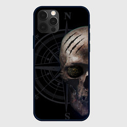Чехол для iPhone 12 Pro Max Череп пирата, компас, цвет: 3D-черный