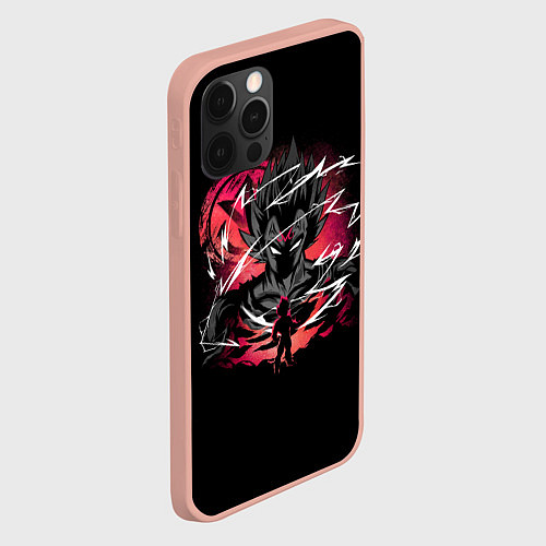 Чехол iPhone 12 Pro Max Goku dragon ball аниме / 3D-Светло-розовый – фото 2