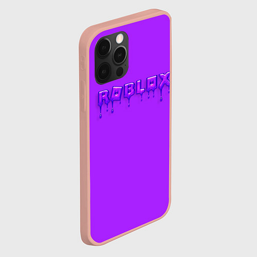 Чехол iPhone 12 Pro Max Roblox неоновый с подтеками / 3D-Светло-розовый – фото 2