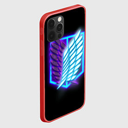 Чехол для iPhone 12 Pro Max Attack on Titan neon logo, цвет: 3D-красный — фото 2