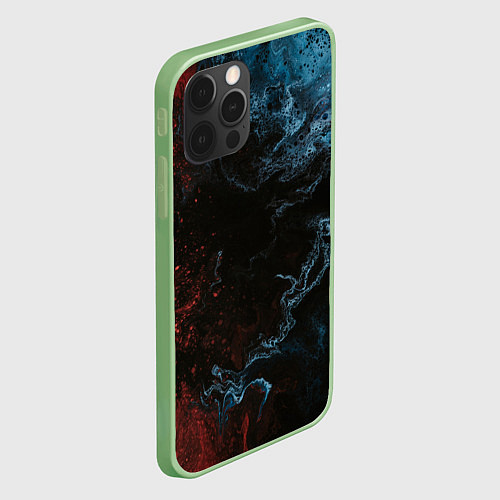 Чехол iPhone 12 Pro Max Тьма и краски / 3D-Салатовый – фото 2