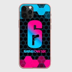 Чехол для iPhone 12 Pro Max Rainbow Six - neon gradient, цвет: 3D-светло-розовый