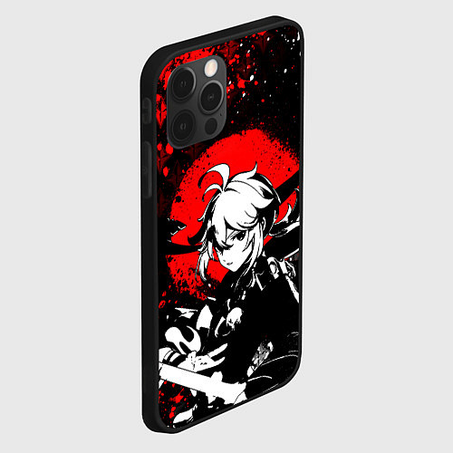 Чехол iPhone 12 Pro Max Кадзуха - Мрачный геншин / 3D-Черный – фото 2