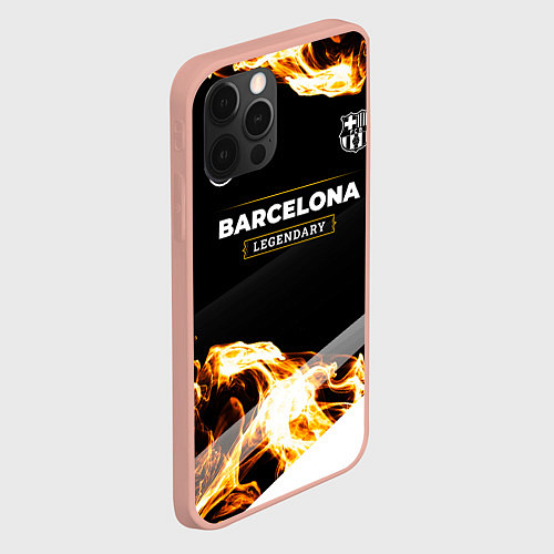 Чехол iPhone 12 Pro Max Barcelona legendary sport fire / 3D-Светло-розовый – фото 2