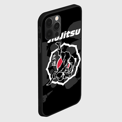 Чехол iPhone 12 Pro Max Jiu-jitsu throw logo / 3D-Черный – фото 2