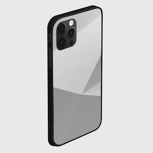 Чехол iPhone 12 Pro Max Геометрические серые фигуры / 3D-Черный – фото 2