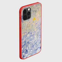 Чехол для iPhone 12 Pro Max Абстрактное множество мазков серой краски, цвет: 3D-красный — фото 2