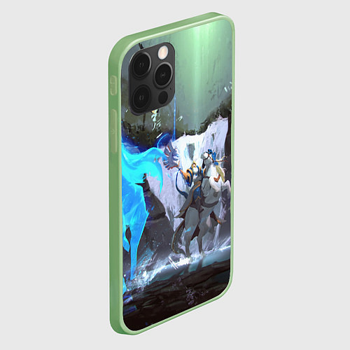 Чехол iPhone 12 Pro Max Keeper of the light / 3D-Салатовый – фото 2