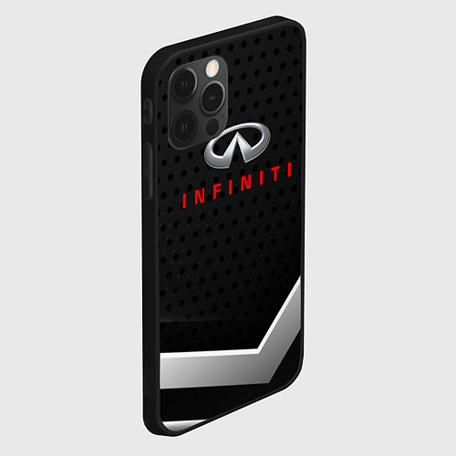 Чехол iPhone 12 Pro Max Infiniti карбон / 3D-Черный – фото 2