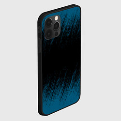 Чехол для iPhone 12 Pro Max Синие штрихи на черном, цвет: 3D-черный — фото 2