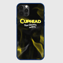 Чехол для iPhone 12 Pro Max Cuphead жёлтый огонь, цвет: 3D-тёмно-синий
