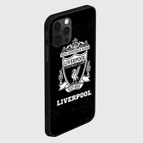 Чехол iPhone 12 Pro Max Liverpool sport на темном фоне / 3D-Черный – фото 2