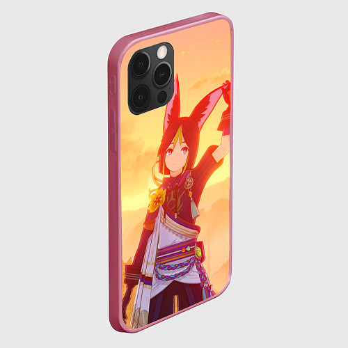 Чехол iPhone 12 Pro Max Тигнари / 3D-Малиновый – фото 2
