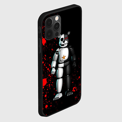 Чехол iPhone 12 Pro Max Monokuma and Five Nights at Freddys / 3D-Черный – фото 2