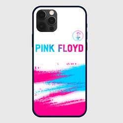 Чехол для iPhone 12 Pro Max Pink Floyd neon gradient style: символ сверху, цвет: 3D-черный