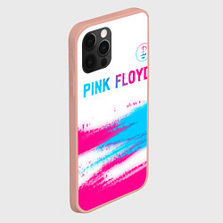 Чехол для iPhone 12 Pro Max Pink Floyd neon gradient style: символ сверху, цвет: 3D-светло-розовый — фото 2