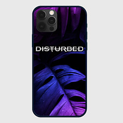 Чехол для iPhone 12 Pro Max Disturbed neon monstera, цвет: 3D-черный