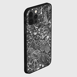 Чехол для iPhone 12 Pro Max Металлические предметы, цвет: 3D-черный — фото 2