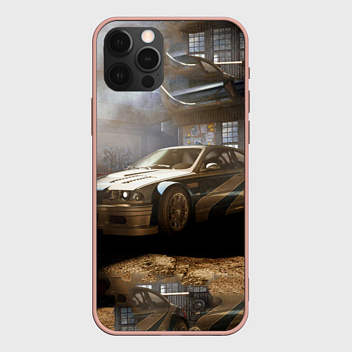 Чехол iPhone 12 Pro Max Nfs most wanted bmw / 3D-Светло-розовый – фото 1