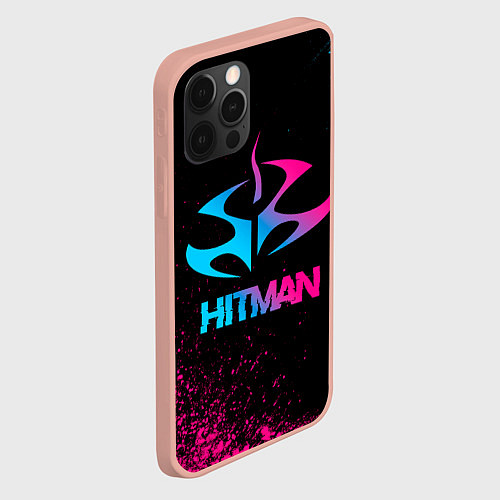 Чехол iPhone 12 Pro Max Hitman - neon gradient / 3D-Светло-розовый – фото 2