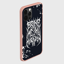 Чехол для iPhone 12 Pro Max Bring Me the Horizon краска, цвет: 3D-светло-розовый — фото 2