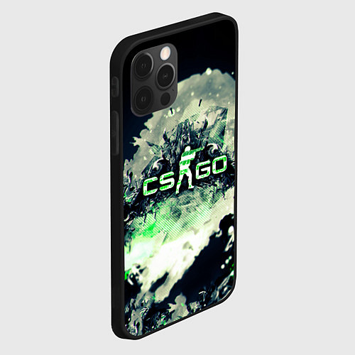 Чехол iPhone 12 Pro Max CS GO green / 3D-Черный – фото 2