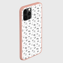 Чехол для iPhone 12 Pro Max 90s pattern on white, цвет: 3D-светло-розовый — фото 2