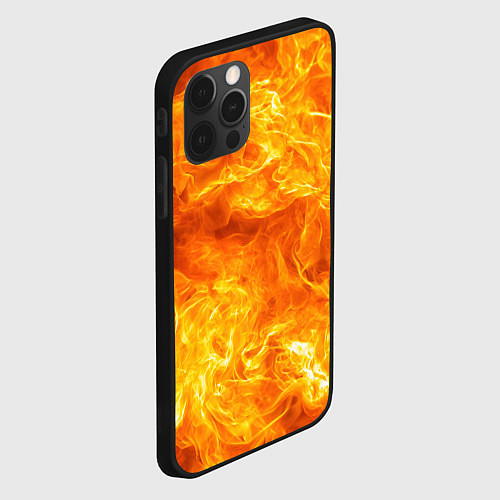 Чехол iPhone 12 Pro Max Бушующий огонь / 3D-Черный – фото 2