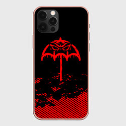 Чехол для iPhone 12 Pro Max Bring Me the Horizon красный фонтик, цвет: 3D-светло-розовый