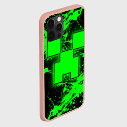 Чехол для iPhone 12 Pro Max Minecraft neon green, цвет: 3D-светло-розовый — фото 2