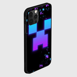 Чехол для iPhone 12 Pro Max Minecraft градиент, цвет: 3D-черный — фото 2