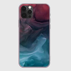 Чехол для iPhone 12 Pro Max Розовый и синий дым во тьме, цвет: 3D-серый