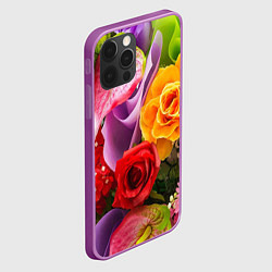 Чехол для iPhone 12 Pro Max Прекрасный цветочный букет, цвет: 3D-сиреневый — фото 2
