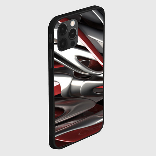 Чехол iPhone 12 Pro Max Блестящие фигуры / 3D-Черный – фото 2