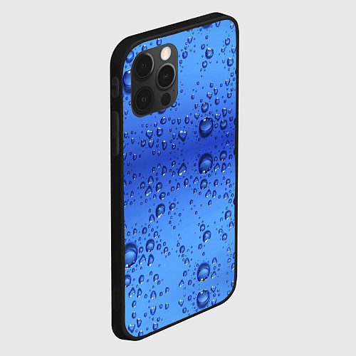 Чехол iPhone 12 Pro Max Капли воды - текстура / 3D-Черный – фото 2