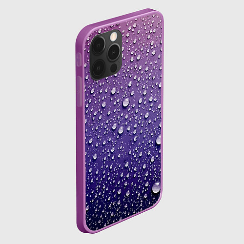 Чехол iPhone 12 Pro Max Дождевые капли на стекле / 3D-Сиреневый – фото 2
