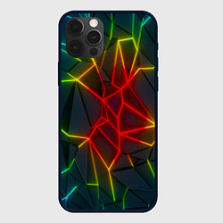 Чехол для iPhone 12 Pro Max Семицветный перелив, цвет: 3D-черный