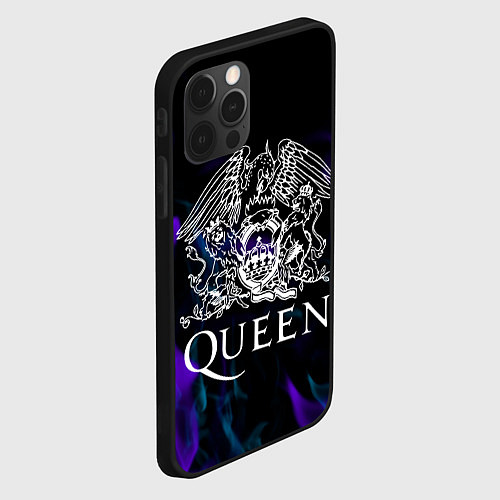 Чехол iPhone 12 Pro Max Queen пламя неон / 3D-Черный – фото 2