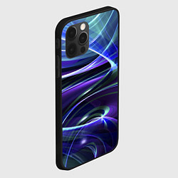 Чехол для iPhone 12 Pro Max Абстрактные цветные полосы, цвет: 3D-черный — фото 2