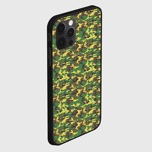 Чехол iPhone 12 Pro Max Камуфляж Дубок ВСР-93 мелкий / 3D-Черный – фото 2