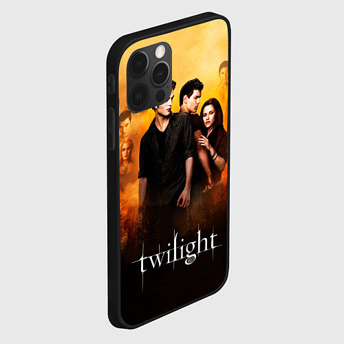 Чехол iPhone 12 Pro Max Сумерки сага бежевый и черный фон / 3D-Черный – фото 2