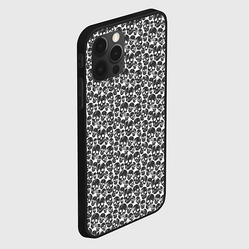 Чехол iPhone 12 Pro Max Череп со скулами / 3D-Черный – фото 2