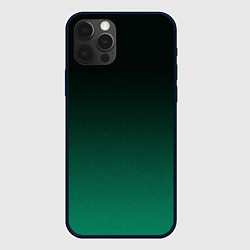 Чехол для iPhone 12 Pro Max Черный и бирюзово - зеленый, текстурированный под, цвет: 3D-черный