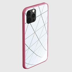 Чехол для iPhone 12 Pro Max Геометрические сеточные линии, цвет: 3D-малиновый — фото 2