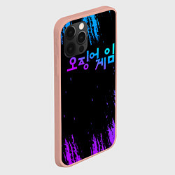 Чехол для iPhone 12 Pro Max Squid Game неон, цвет: 3D-светло-розовый — фото 2